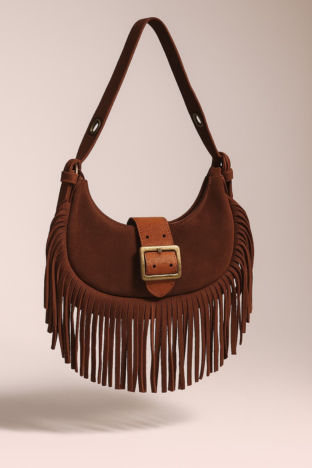 Suede Fringe Shoulder Bag