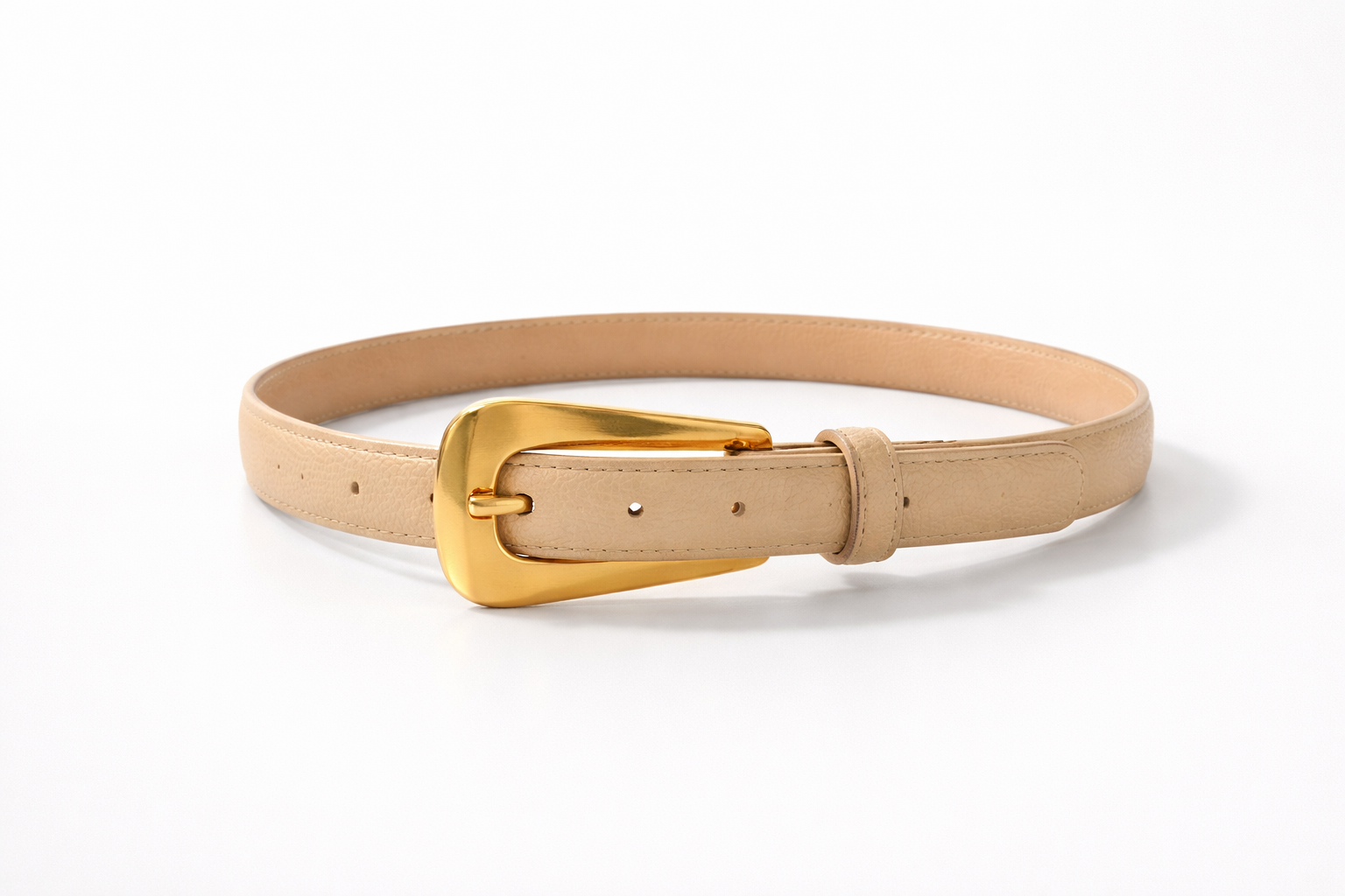 Sculpt Buckle Leather Belt