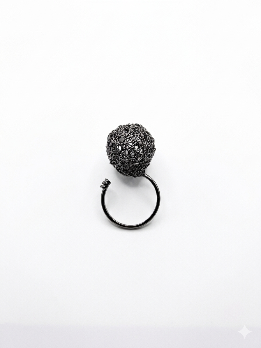 Noir Orb Open Ring