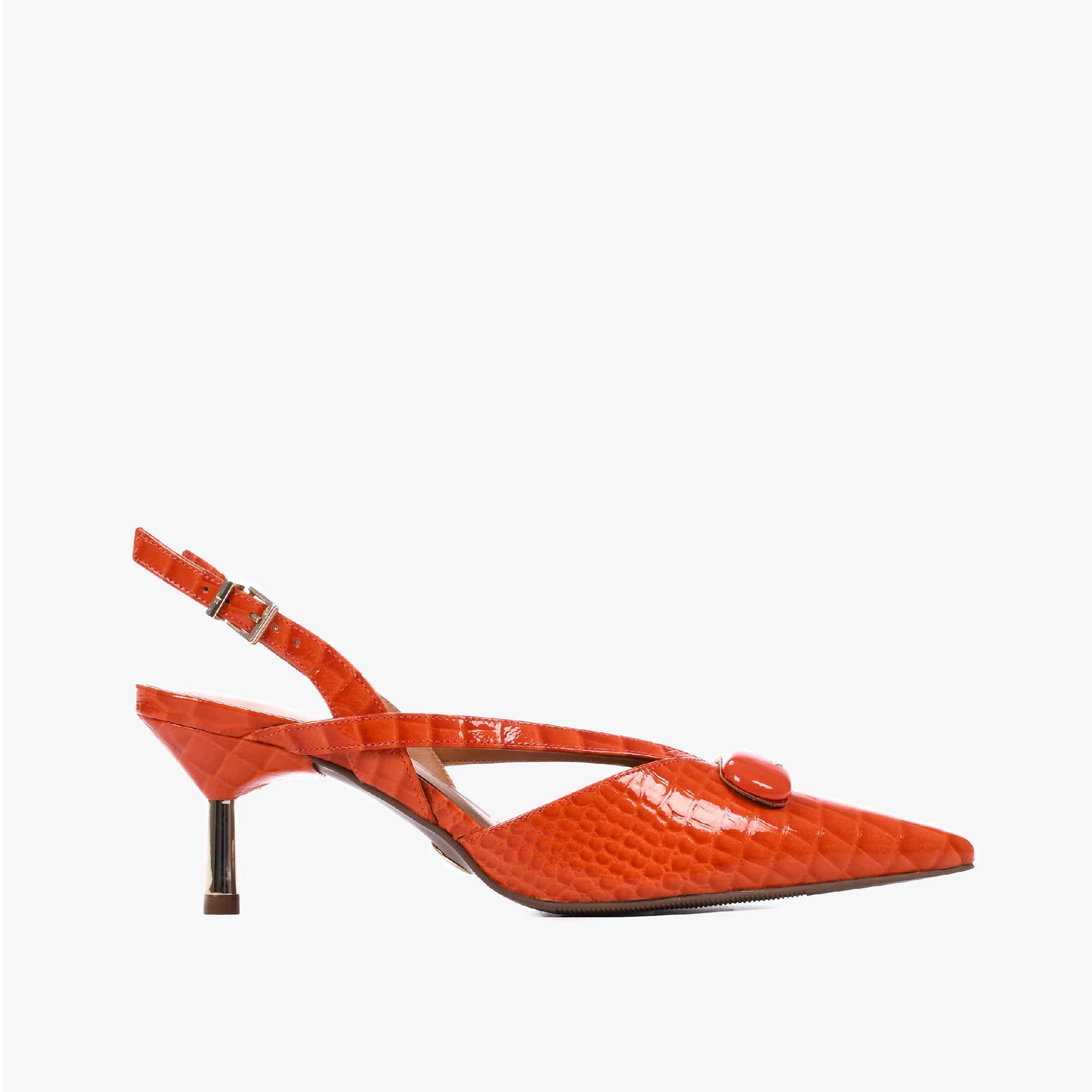 JB Croco Fly Tangerine Slingback
