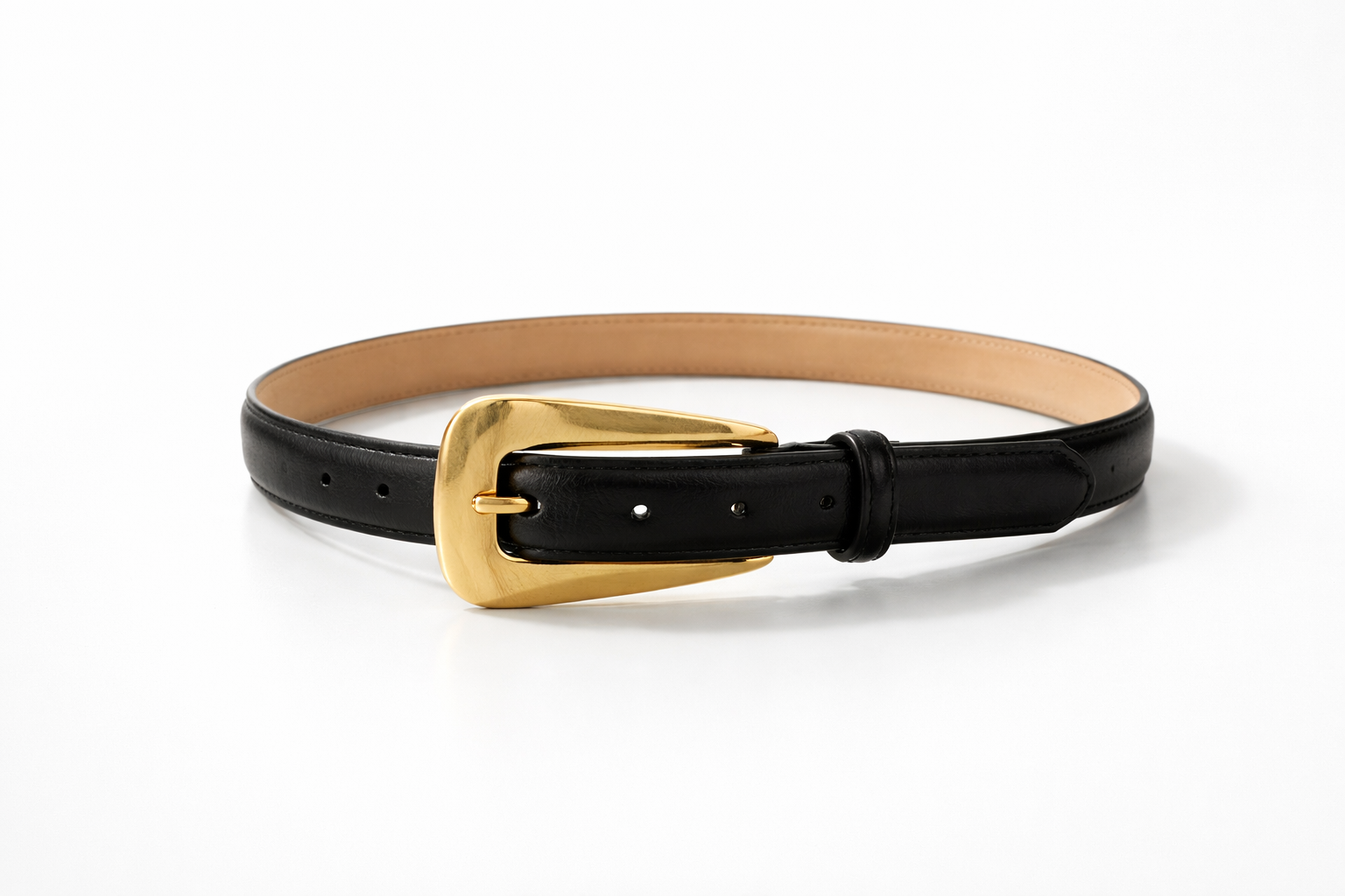 Sculpt Buckle Leather Belt