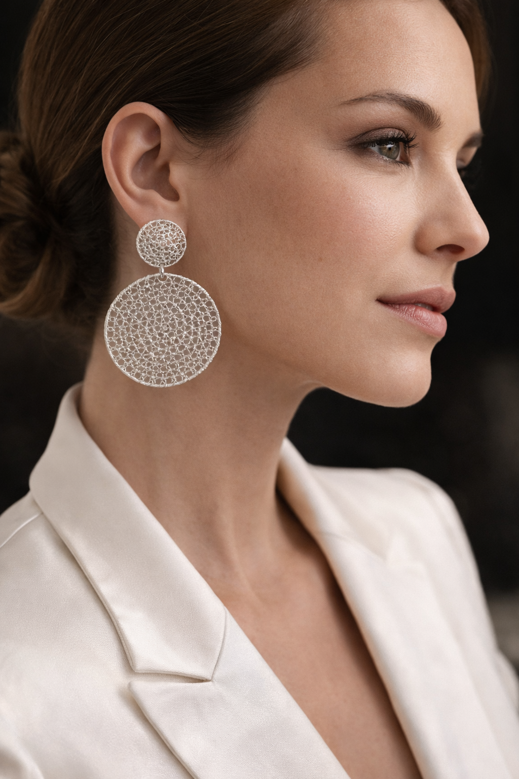 Luma Crochet Double Disc Earrings