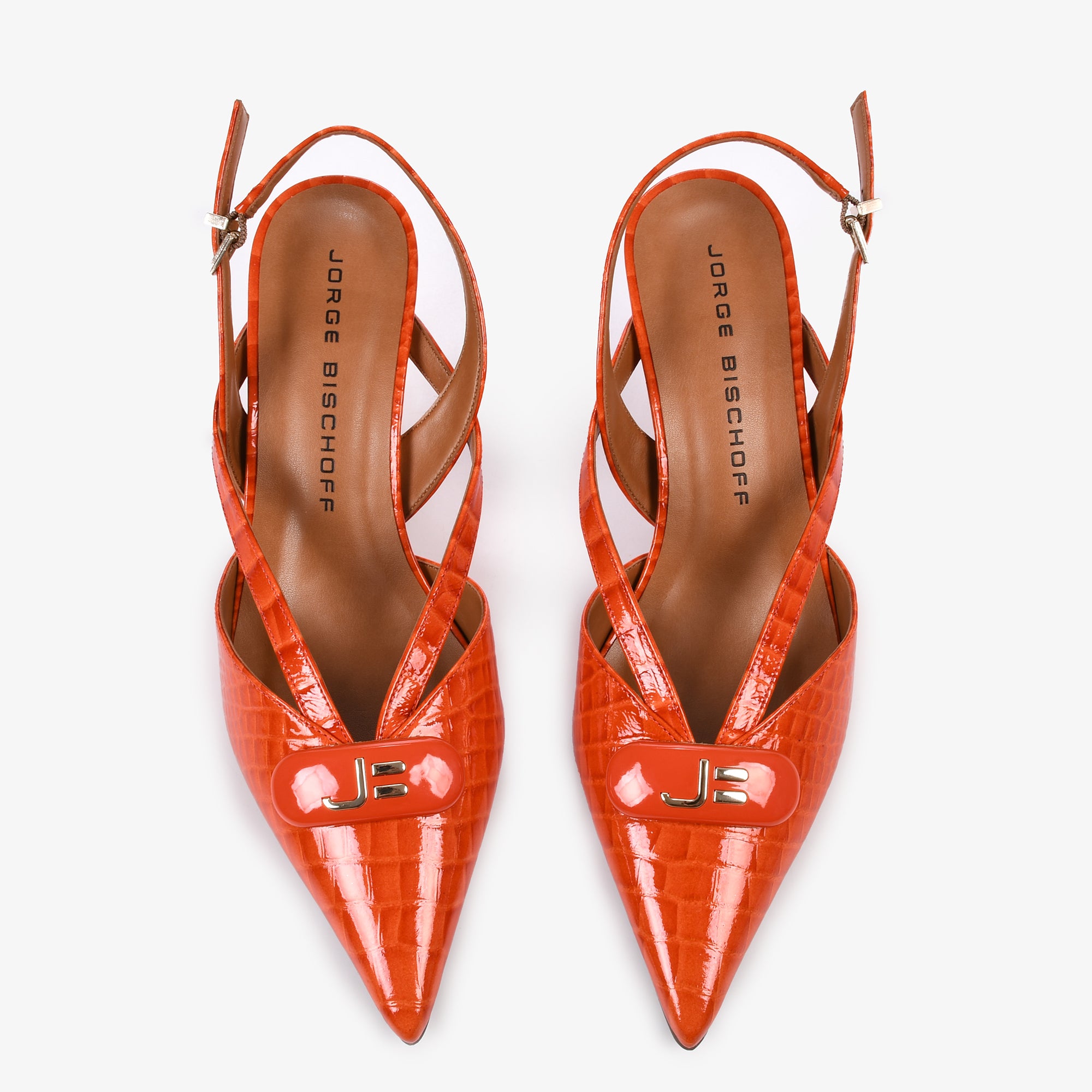 JB Croco Fly Tangerine Slingback