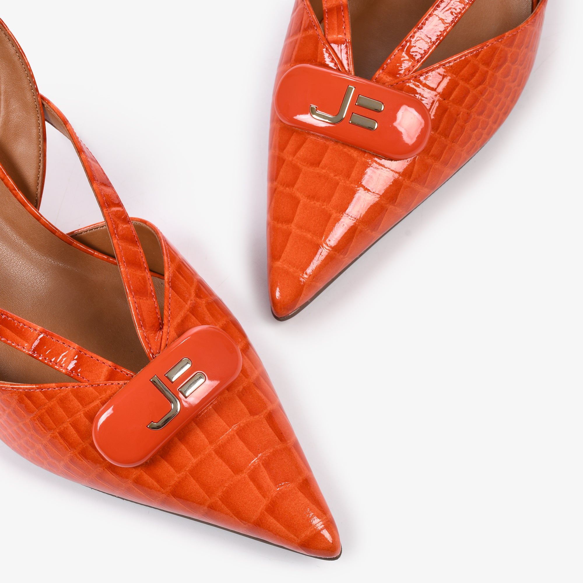 JB Croco Fly Tangerine Slingback